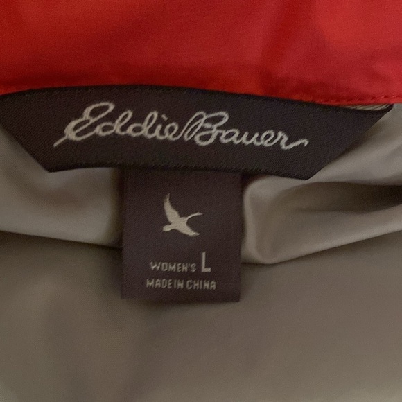 Eddie Bauer Down Puffer vest Womens L coral/Pink Outdoors Activewear winter ski - Picture 7 of 12